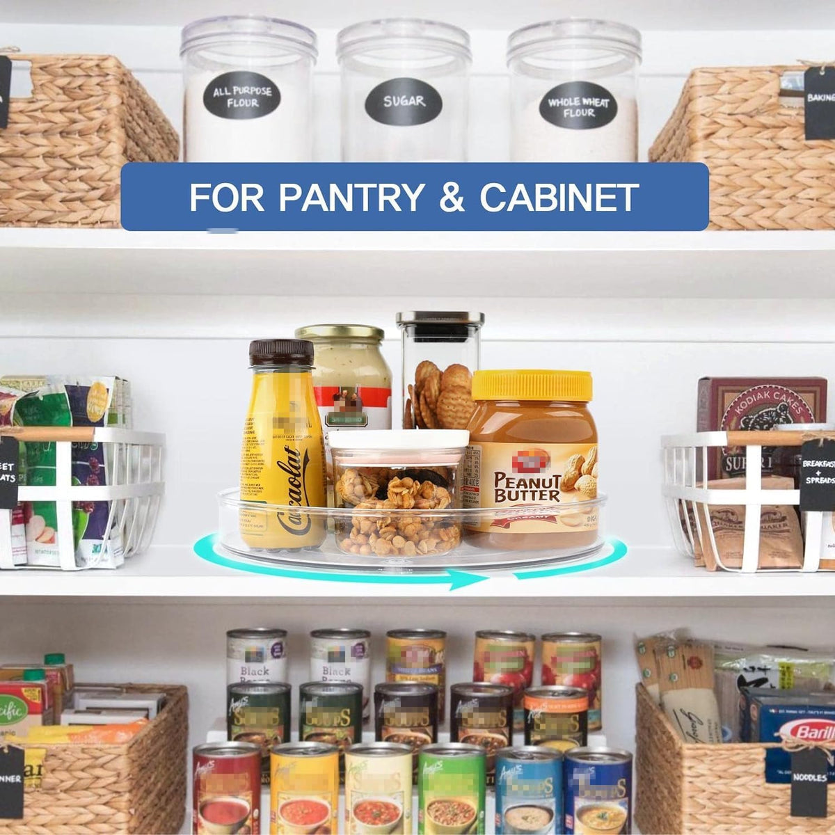 Plateau Rotatif 360° Organisateur d'Épices et Condiments
