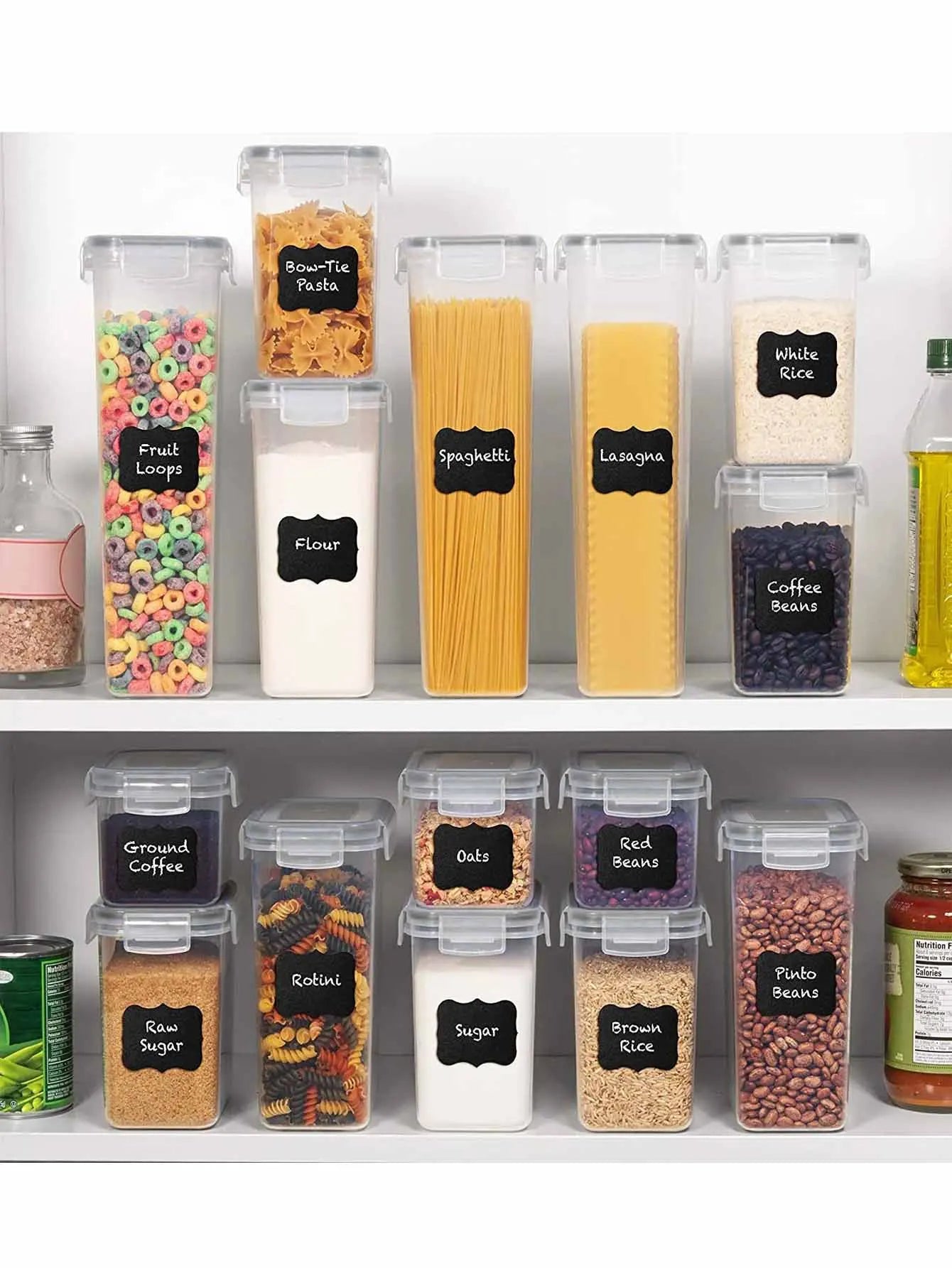 Lot de 24 boîtes de Rangement Hermétique avec Étiquettes