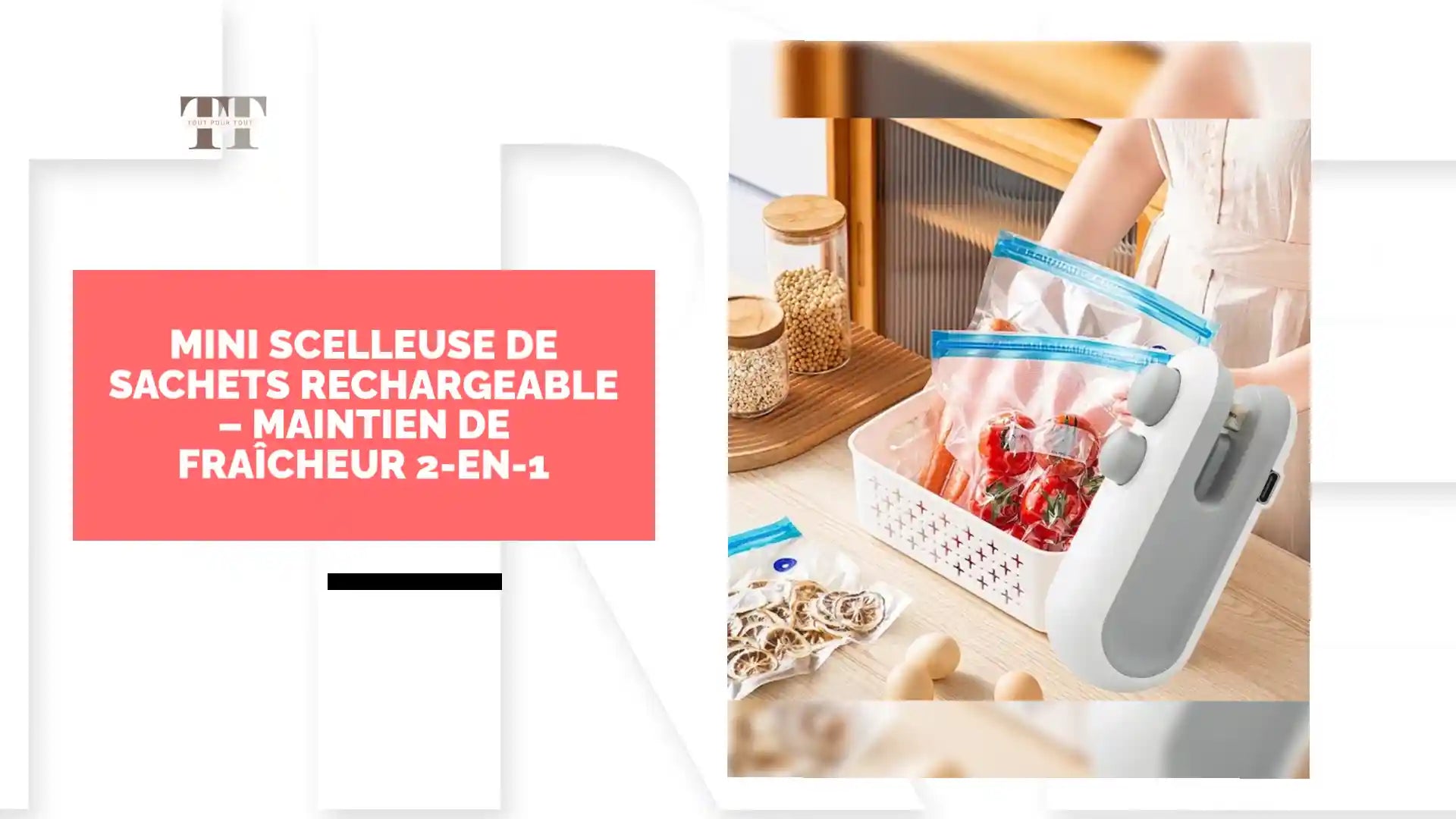 Mini Scelleuse de Sachets Rechargeable &ndash; Maintien de Fra&icirc;cheur 2-en-1 by@Outfy