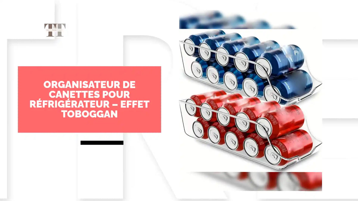 Organisateur de Canettes pour R&eacute;frig&eacute;rateur &ndash; Effet Toboggan by@Outfy